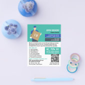 Koerier levering kerel, koerier service Adverteren Flyer (Enkel)