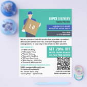 Koerier levering kerel, koerier service Adverteren Flyer (Enkel)