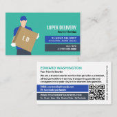 Koerier levering kerel, koerier service visitekaartje (Voorkant / Achterkant)