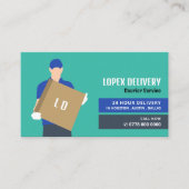 Koerier levering kerel, koerier service visitekaartje (Voorkant)