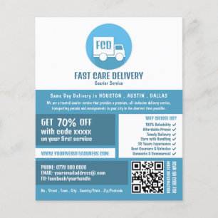 Koerier levering Logo, koerier service Adverteren Flyer