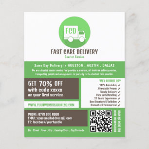 Koerier levering Logo, koerier service Adverteren Flyer