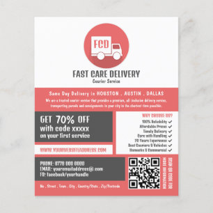 Koerier levering Logo, koerier service Adverteren Flyer