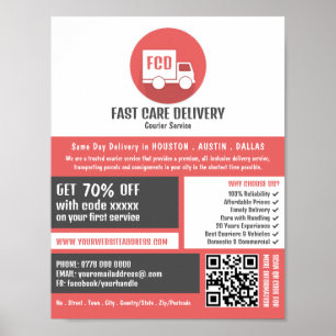 Koerier levering Logo, koerier service Adverteren Poster