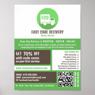 Koerier levering Logo, koerier service Adverteren Poster