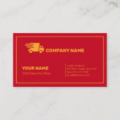 Koerier Levering Professioneel Rood & Geel Modern Visitekaartje (Achterkant)