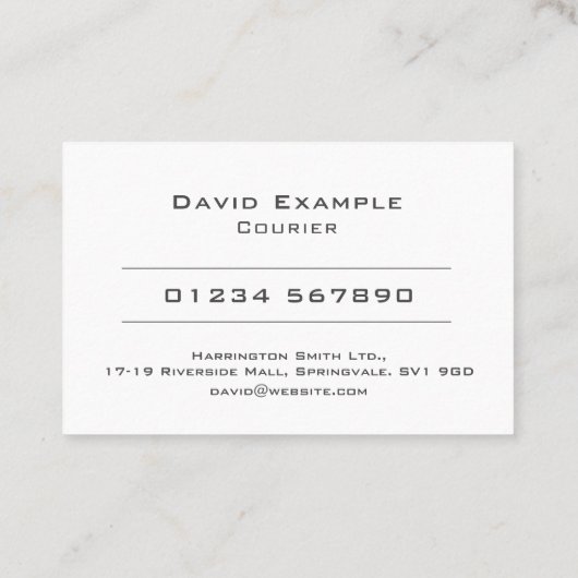 Koerier met Foto van Houder Visitekaartje (Achterkant)