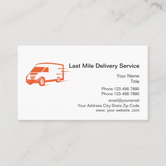 koerierdienst van de laatste mijl visitekaartje (Voorkant)