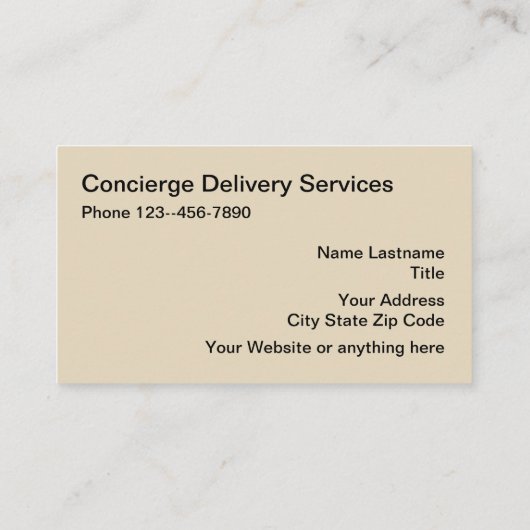 Koeriersdiensten Visitekaartje (Achterkant)