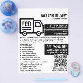 Koeriersvrachtwagen Logo, de Koeriersdienst Advert Flyer (Enkel)