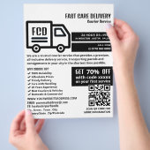 Koeriersvrachtwagen Logo, de Koeriersdienst Advert Flyer (Hand)