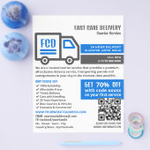 Koeriersvrachtwagen Logo, de Koeriersdienst Advert Flyer (Enkel)