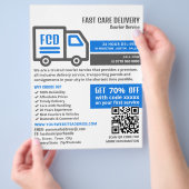 Koeriersvrachtwagen Logo, de Koeriersdienst Advert Flyer (Hand)