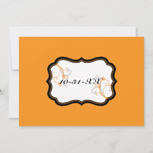 Koerli-Q Ivory B (Oranje) huwelijksuitnodiging Kaart (Achterkant)