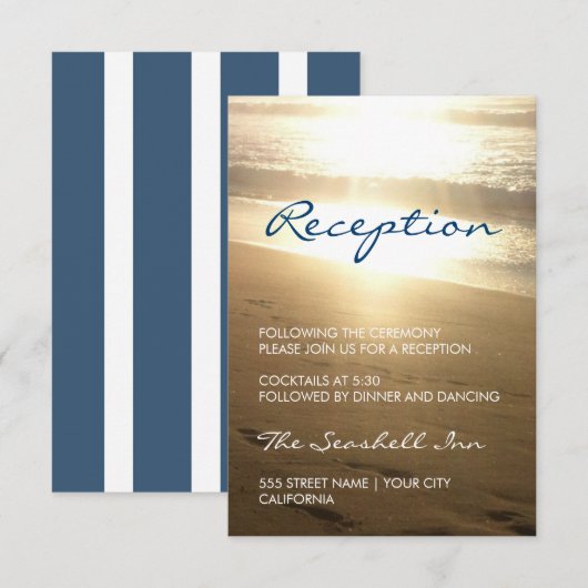 Koers bij zonsondergang - ontvangstkaart informatiekaartje (Voorkant / Achterkant)