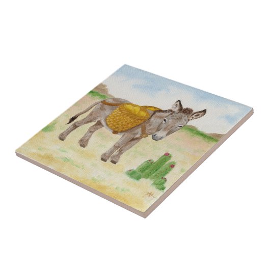 Koers met mandtegels tegeltje (Zijkant)