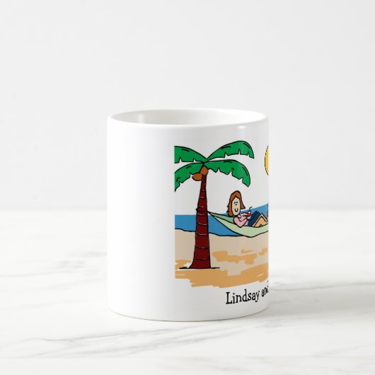 Koers op vakantie - aangepaste cartoon mok (Center)