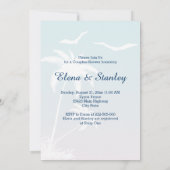 Koers roze blauwe bruiloft douche kaart (Achterkant)