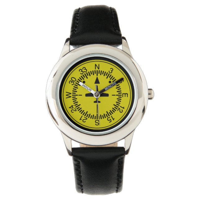 koersindicator pilot aviation geek horloge (Voorkant)