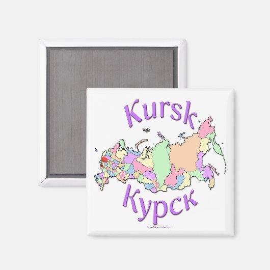 Koersk Rusland kaart Magneet (Voorkant / Achterkant)