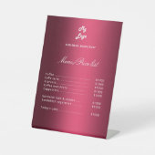 Koerslijst van het bruine menu reclamebord met voetstuk (Voorkant)