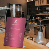 Koerslijst van het bruine menu reclamebord met voetstuk