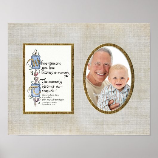 Koesbare Herinnering Foto Condoleance Persoonlijk Poster (Voorkant)