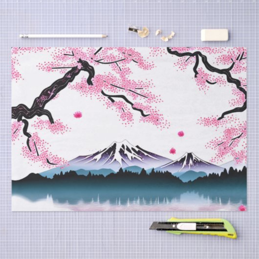 Koesbloesems en bergen ontkoppelen tissuepapier (Craft)