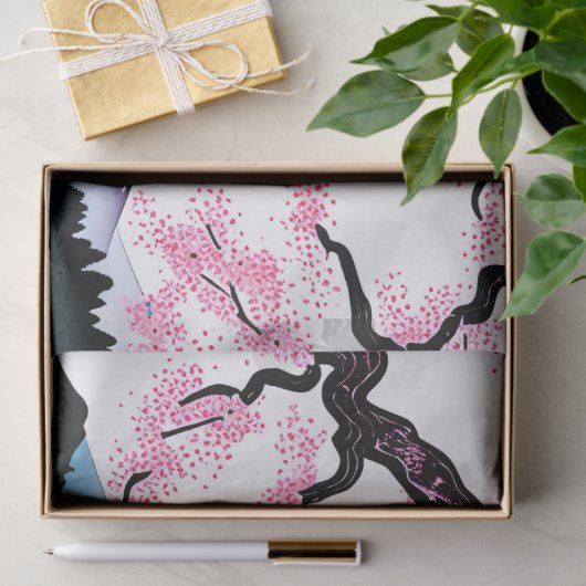 Koesbloesems en bergen ontkoppelen tissuepapier (Geschenk)