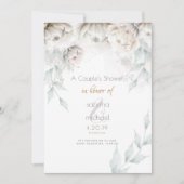 Koesschoenen | Elegant Alabaster White Peonies Kaart (Voorkant)