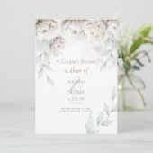 Koesschoenen | Elegant Alabaster White Peonies Kaart (Staand voorkant)