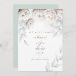 Koesschoenen | Elegant Alabaster White Peonies Kaart