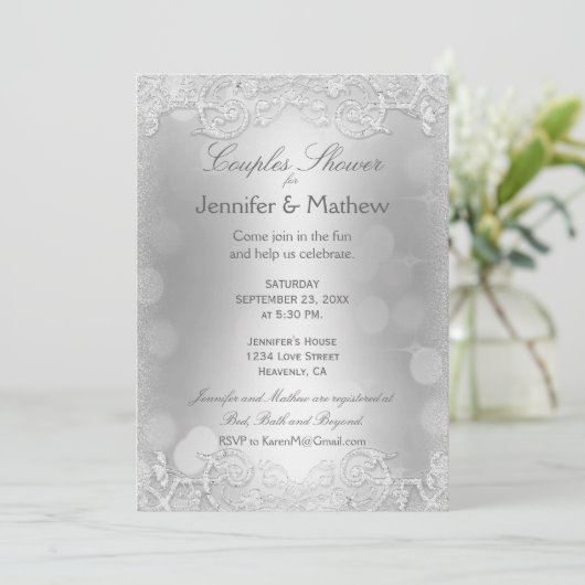 Koesschoenen | Elegant Silver Kaart (Staand voorkant)