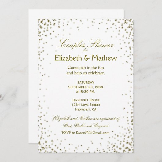 Koesschoenen | GoudConfetti Kaart (Voorkant / Achterkant)