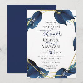 Koesschoenen | Modern Deep Indigo Blue and Gold Kaart