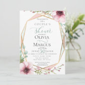 Koesschoenen | Roze annemonen en olie Kaart (Staand voorkant)