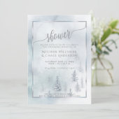 Koesschoenen | Silver Blue Winter Wonderland Aankondiging (Staand voorkant)