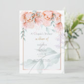 Koesschoenen | Trendy Coral Aquarelle Peonies Kaart (Staand voorkant)