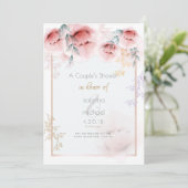 Koesschoenen | Trendy Coral Aquarelle Peonies Kaart (Staand voorkant)