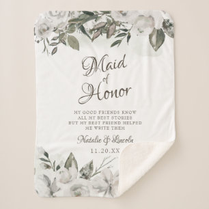  Koester Bloemen Aan de Maid of Honor Quote Sherpa Deken