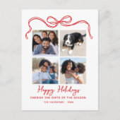 Koester de geschenken, boog, 4 foto collage gelukk feestdagenkaart (Voorkant)