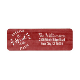 Koester de Spirit of Christmas Red Waterverf Etiket