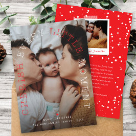 Koester elk klein moment boog typografie foto feestdagenkaart