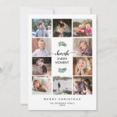 Koester elk moment 10 foto-collage Kerstmis Feestdagenkaart (Voorkant)