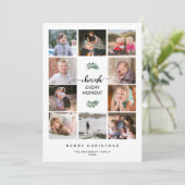 Koester elk moment 10 foto-collage Kerstmis Feestdagenkaart (Staand voorkant)