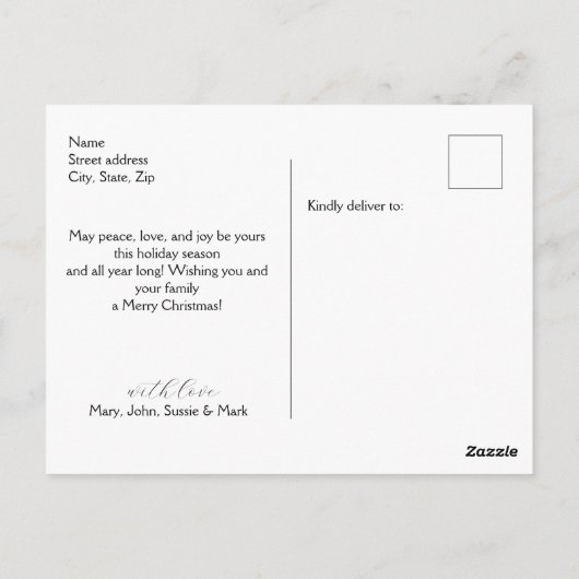 Koester elk moment Elegant Script 3Photo Holiday Briefkaart (Achterkant)