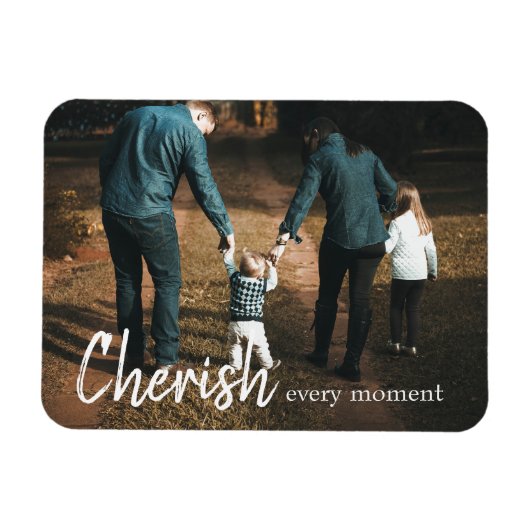 Koester elk moment Quote Family Photo Magneet (Horizontaal)