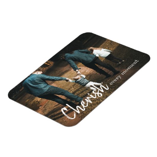 Koester elk moment Quote Family Photo Magneet (Linkerzijde)