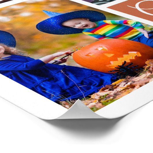 Koester elk moment Terracotta 5 fotocollage Poster (Hoek)