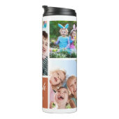 Koester elk moment Terracotta 5 fotocollage Thermosbeker (Geroteerd rechts)